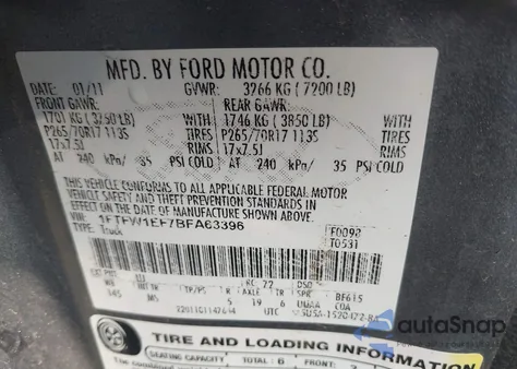 2011 Ford F-150 Xlt from USA, damaged, VIN 1FTFW1EF7BFA63396